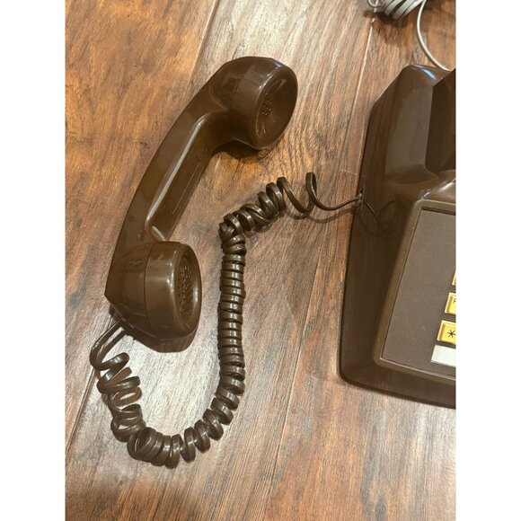 Vintage MCM TeleConcept Brown Push-Button Corded Telephone desk phone UNTESTED - Picture 8 of 10